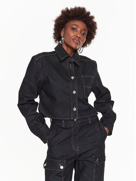 Remain Remain Giacca di jeans Raw Denim Cropped RM2177 Nero Regular Fit