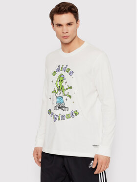 adidas adidas Pikkade varrukatega T-särk Stoked Alien HC7142 Valge Regular Fit