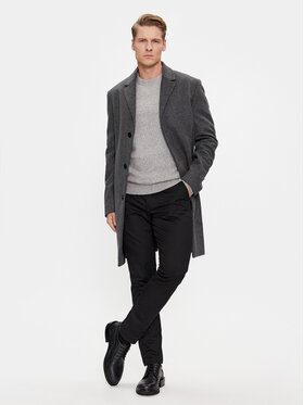 Calvin Klein Calvin Klein Płaszcz wełniany K10K110462 Szary Regular Fit