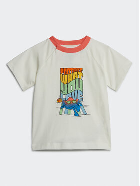 adidas adidas Tricou Graphic Print T-Shirt IB8607 Alb Regular Fit