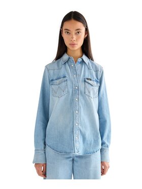 Wrangler Wrangler Koszula jeansowa 112378146 Niebieski Regular Fit