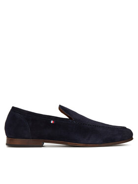 Tommy Hilfiger Tommy Hilfiger Półbuty Hilfiger Flexible Suede Loafer FM0FM05496 Granatowy
