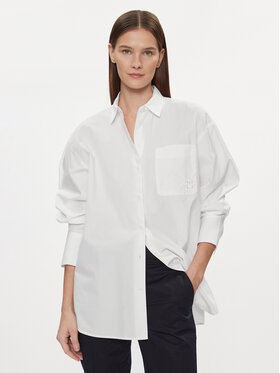 Tommy Hilfiger Tommy Hilfiger Cămașă Essential WW0WW40540 Alb Loose Fit
