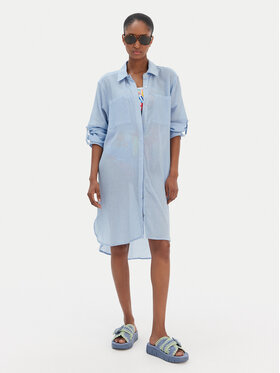 Seafolly Seafolly Cămașă Crinkle 55536-CU Albastru celest Relaxed Fit