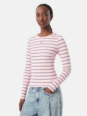 Tommy Jeans Tommy Jeans Bluzka Essential DW0DW17387 Różowy jasny Slim Fit