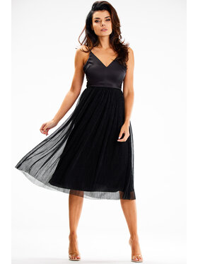 Awama Awama Sukienka wieczorowa A624 Czarny Basic Fit
