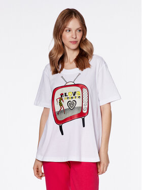 LOVE MOSCHINO LOVE MOSCHINO T-Shirt W4H8301M 3876 Bílá Relaxed Fit