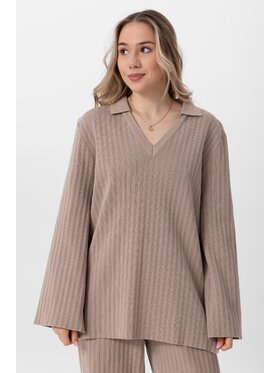 LAURELLA LAURELLA Sweter 6UL001 Beżowy Regular Fit