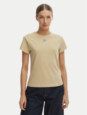 Tommy Hilfiger Tommy Hilfiger Tričko WW0WW48710 Béžová Slim Fit