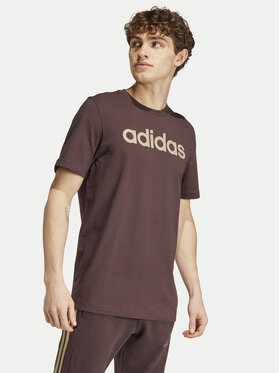 Adidas T-shirt Essentials Linear Logo IZ4768 Smeđa Regular Fit