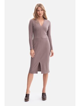 BeWear BeWear Sukienka dzianinowa b307 Brązowy Baggy Fit