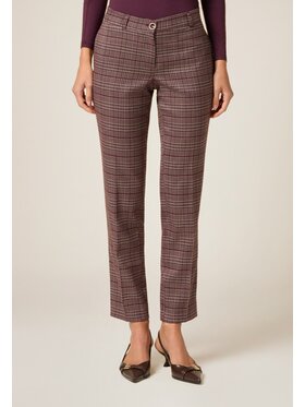 Oltre Oltre Spodnie materiałowe P00CR009160N0Z6 Bordowy Regular Fit