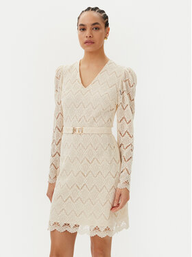 TWINSET TWINSET Коктейлна рокля 251TP2402 Бежов Regular Fit