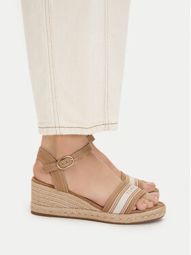 Tommy Hilfiger Tommy Hilfiger Espadrilky Mid Wedge Espad Webbing FW0FW09230 Béžová