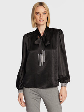Nissa Nissa Särkpluus TOP13614 Must Regular Fit