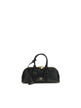 PINKO PINKO Torebka Black Calf Leather Bos Taurus Hand Czarny