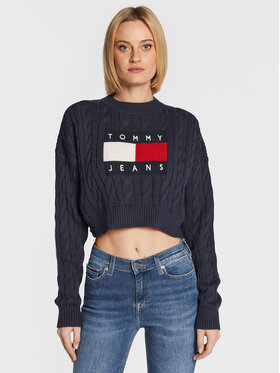 Tommy Jeans Tommy Jeans Светр Center Flag DW0DW14261 Cиній Boxy Fit