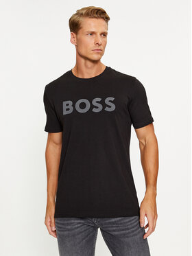 Boss Boss T-Shirt JERSEY THINKING 1 Czarny Shirt Fit