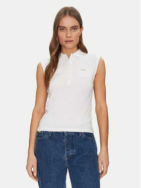 Guess Guess Тениска с яка и копчета W5GP24 KCYR1 Бял Regular Fit