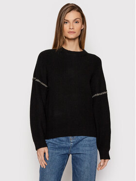 The Kooples The Kooples Пуловер Knit FPUL23042K Черен Relaxed Fit