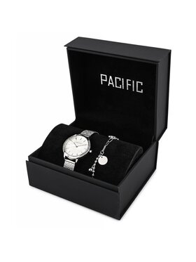 Pacific Pacific Zestaw zegarek i bransoletka PACIFIC X6167 Srebrny