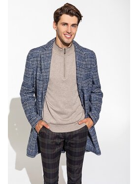 PAWO PAWO Płaszcz GIUSEPPE Granatowy Slim Fit