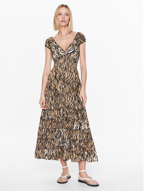 Iconique Iconique Ежедневна рокля IC23 122 Кафяв Regular Fit