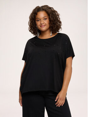 Fiorella Rubino Fiorella Rubino T-Shirt G020E000361N033 Czarny Over Fit