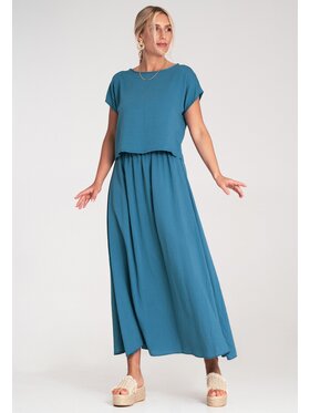 FIGL FIGL Komplet bluzka i spódnica M1219 Niebieski Regular Fit