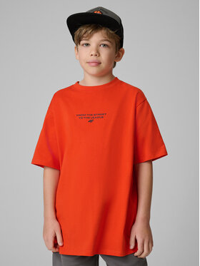 4F 4F T-Shirt STREET SPORT Pomarańczowy Loose Fit