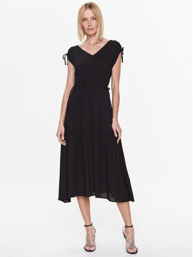 Volcano Volcano Kleid für den Alltag G-Vera L08295-S23 Schwarz Regular Fit