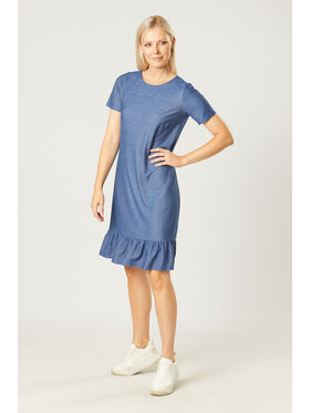 QUIOSQUE QUIOSQUE Každodenné šaty KNIT DENIM DRESS Modrá Regular Fit