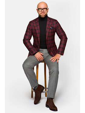 Lancerto Lancerto Marynarka Hammerfest Bordowy Slim Fit