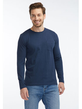 Mustang Mustang T-shirt SLUB LONGSLEEVE Blu Regular Fit