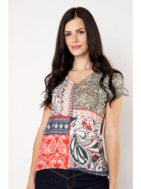 QUIOSQUE QUIOSQUE Bluzka 22-TD-130 Zielony Regular Fit