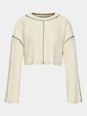 BDG Urban Outfitters BDG Urban Outfitters Pulover Cropped Stitch Jumper 77097772 Écru Cropped Fit