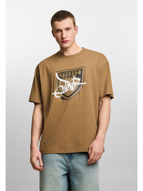 PROSTO. PROSTO. T-Shirt Damage Target Beżowy Oversize