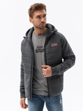 Ombre Ombre Kurtka puchowa C601 Szary Regular Fit