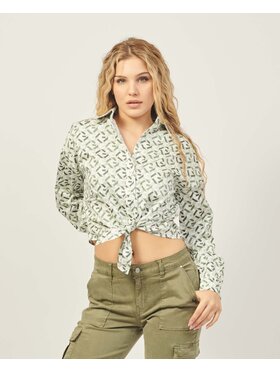 Guess Guess Koszula W4RH59-WE2Q0 Zielony Regular Fit