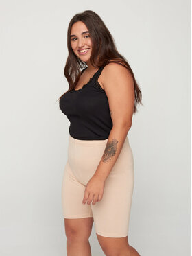 Zizzi Zizzi Cyklistické šortky N00011F Béžová Slim Fit