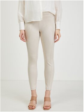 Orsay Orsay Spodnie damskie 350192080000__L Beżowy Skinny Fit