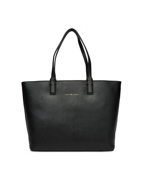 Tommy Hilfiger Tommy Hilfiger Kabelka Th Logotape Tote AW0AW17449 Čierna