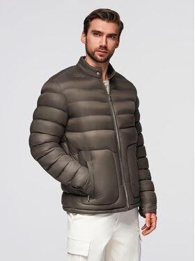 Ombre Ombre Kurtka przejściowa OM-JALP-0261 Zielony ciemny Regular Fit