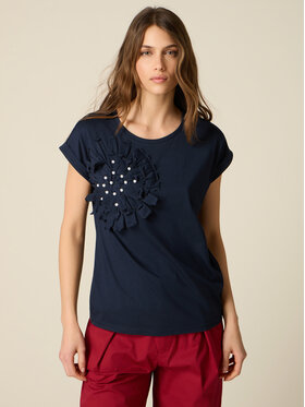 Oltre Oltre T-Shirt G00DJ004618N034 Niebieski Regular Fit
