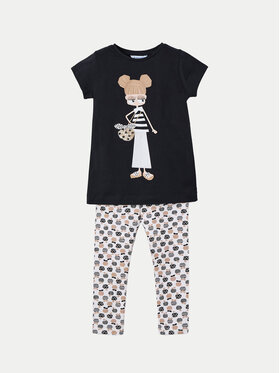 Mayoral Mayoral Комплект тишърт и клин 3713 Черен Regular Fit