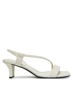 Calvin Klein Calvin Klein Sandały Heel Sandal 50 Squared Lth HW0HW02534 Biały