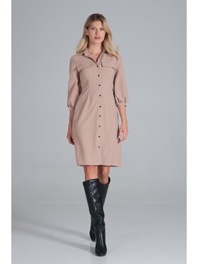 FIGL FIGL Šaty M849 Béžová Regular Fit