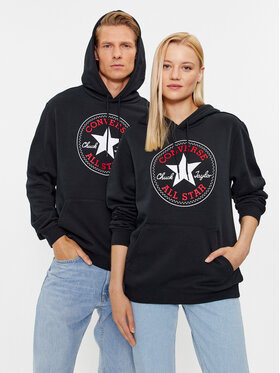 Converse Converse Felpa Standard Fit Center Front Large Chuck Patch Core Po Hoodie Bb 10025470-A01 Nero Regular Fit