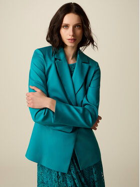 Oltre Oltre Giacca di transizione R079R102516N025 Turchese Slim Fit