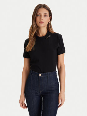 Guess Guess Tričko V5BI12 K8FQ4 Čierna Regular Fit